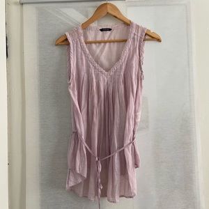 Pas de Calais lilac sheer cotton top S/M 38